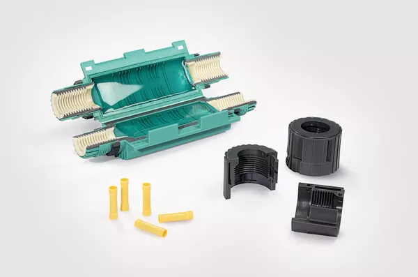 Reliseal+V56 Die einzelnen Komponenten eines Reliseal auseinandergebaut