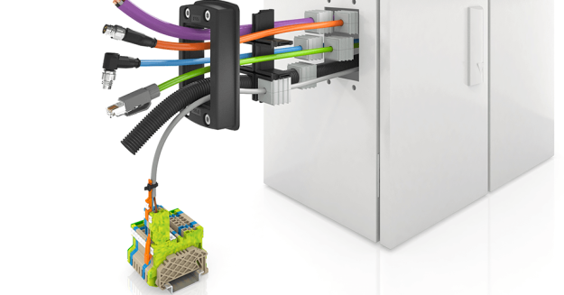 Anwendungsbeispiel des KDSClick Systems von ContaClip an einem Schaltschrank.