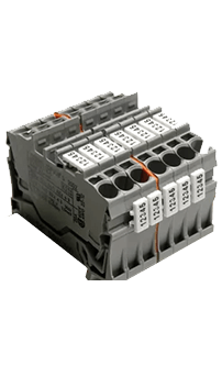 Kennzeichnungssysteme für Reihenklemmen mit nummerierten Markierungsschildern zur strukturierten Verdrahtung.