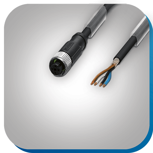 Robustes Anschlusskabel für industrielle Automatisierungstechnik.
