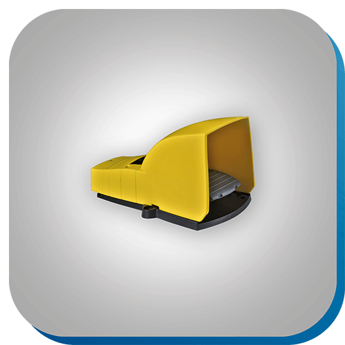 Fußschalter für ergonomische Bedienung in der Automatisierungstechnik.