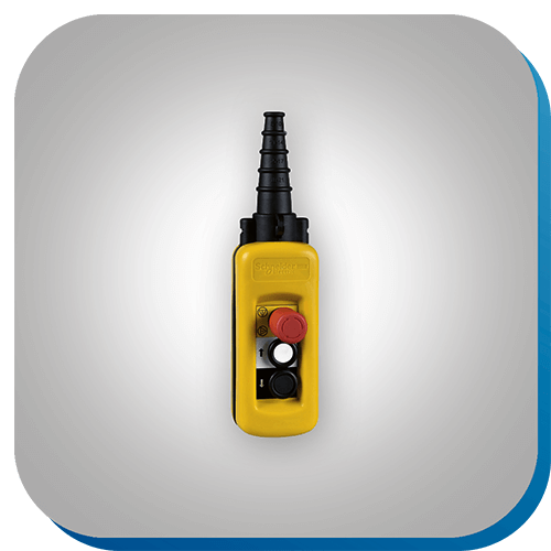 Hängetaster für manuelle Steuerung in der Automatisierungstechnik.