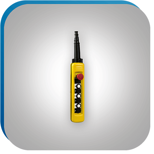 Bediengerät als Hängetaster für industrielle Automatisierungstechnik.