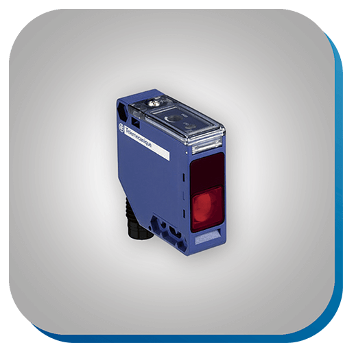 Optoelektronischer Sensor für präzise Objekterkennung in der Automatisierungstechnik.