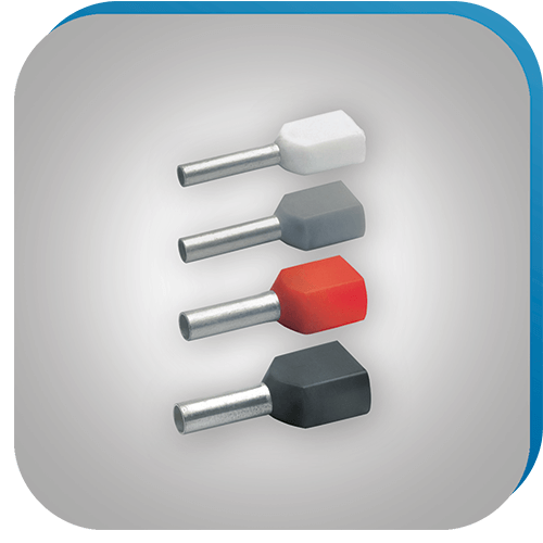 Aderendhülsen in verschiedenen Größen für präzise Verdrahtung in der Verbindungstechnik.