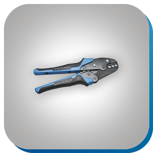 Presszange für Rohrkabelschuhe in der Verbindungstechnik.