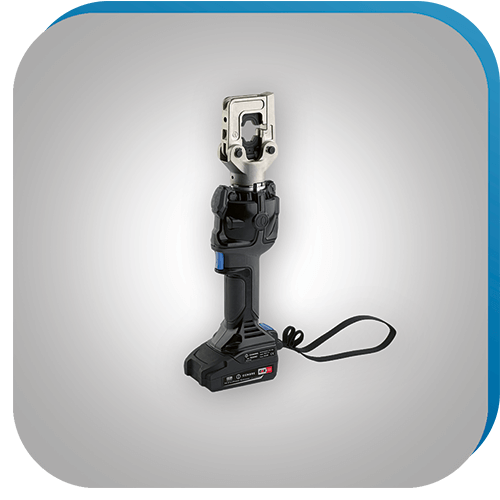 Hydraulische Presszange für Rohrkabelschuhe in der Verbindungstechnik.