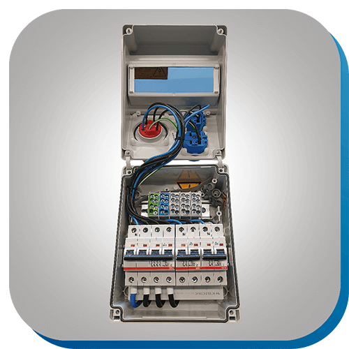 Steckdosenkombination für industrielle Anwendungen aus unserer Komponentenfertigung.