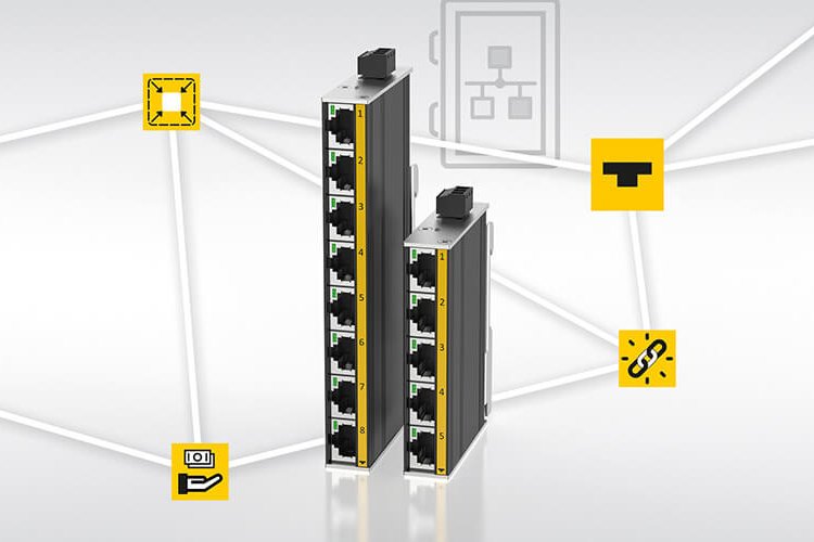 Zwei Switches der Firma Turck in einer Netzgrafik.