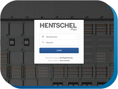 Die Login-Maske des Planungstools HENTSCHELplan.