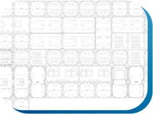 Eine technische Zeichnung einer Schaltanlage vom Isolierstoffgehäuse-System ICS65 , die im Planungstool HENTSCHELplan erstellt worden ist.