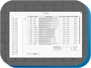 Eine Stückliste aus dem Projektierungstool HENTSCHELplan.