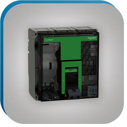 Ein Kompaktleistungsschalter mit Kippschalter.