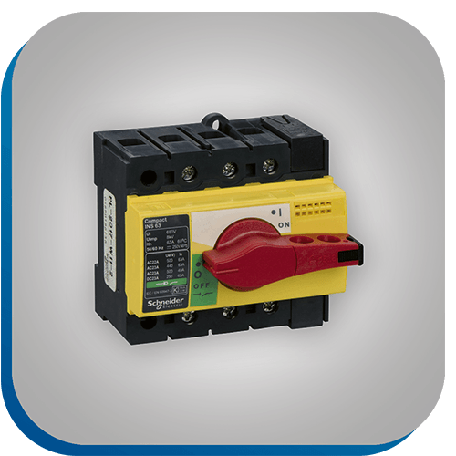 Ein Lastentrennschalter mit Drehantrieb.