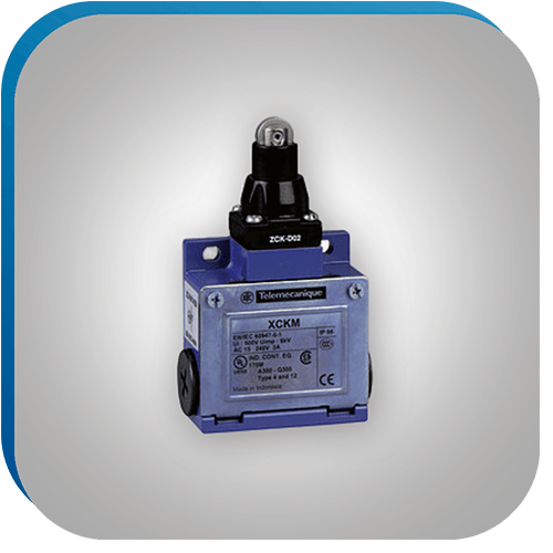 Ein Positionsschalter der in der Automatisierungstechnik Anwendung findet.