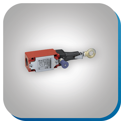 Ein gerader Seilzugschalter mit einer Öse aus Messing.